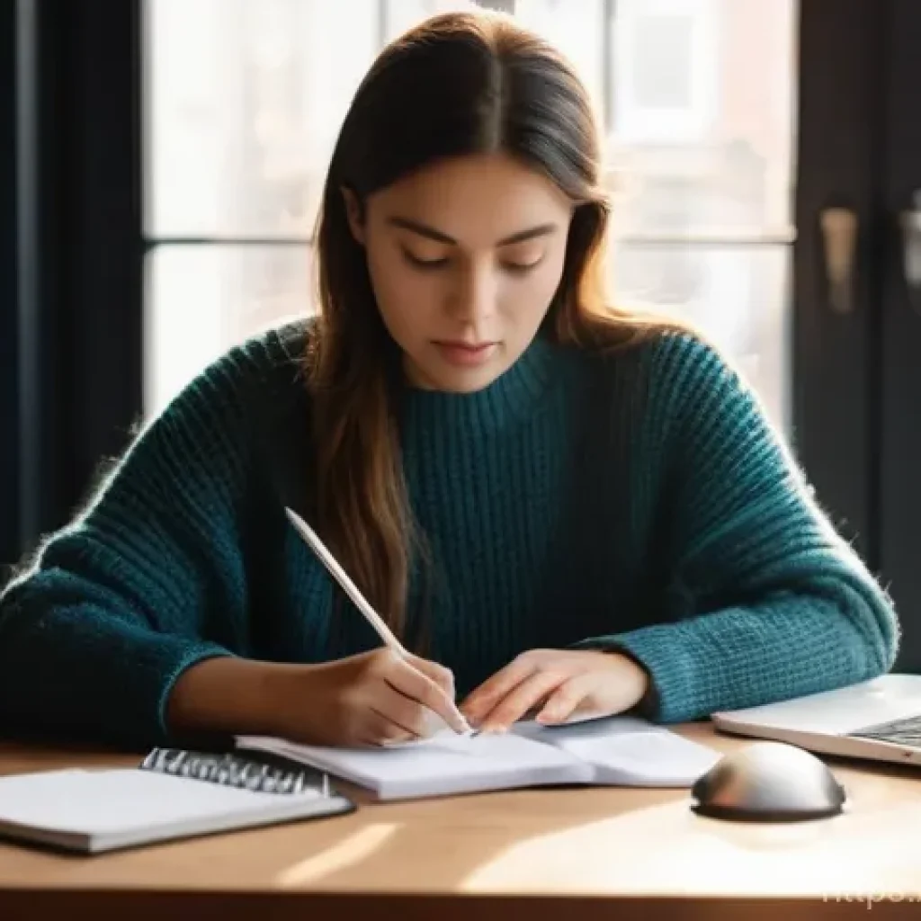 문학상과 문학적 권위 - **Prompt for "Conquering Creative Paralysis"**:
"A young writer, female, in her mid-20s, sits at...