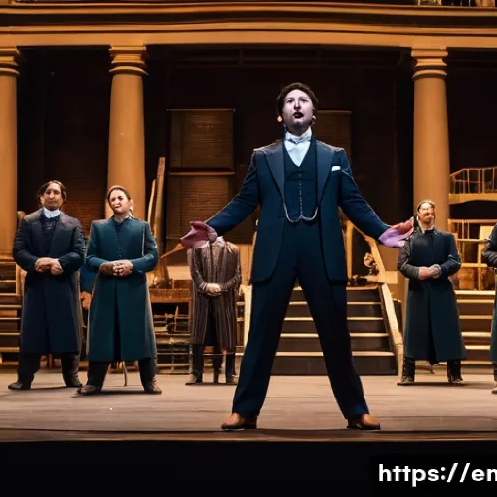 마르크스주의 문학 이론 - A dramatic theater scene depicting intense class conflict: a diverse group of actors on stage in per...